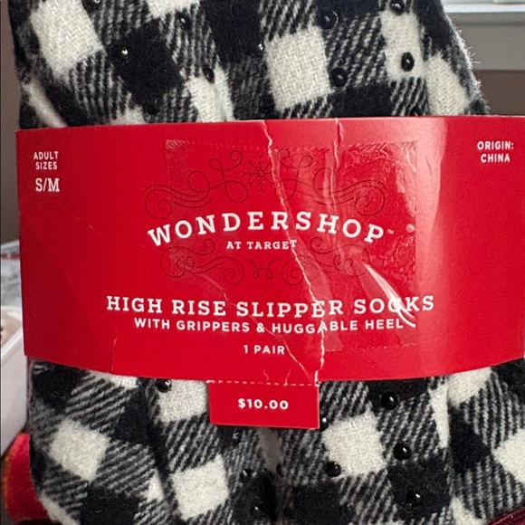 Wondershop Buffalo Plaid Slipper Socks Size S/M NWT - Picture 3 of 8